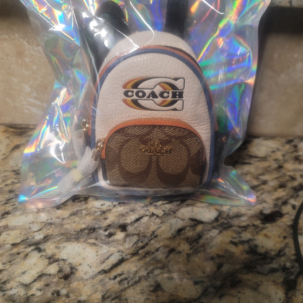 Coach Multicolor Mini Backpack Keychain - Picture 4 of 4